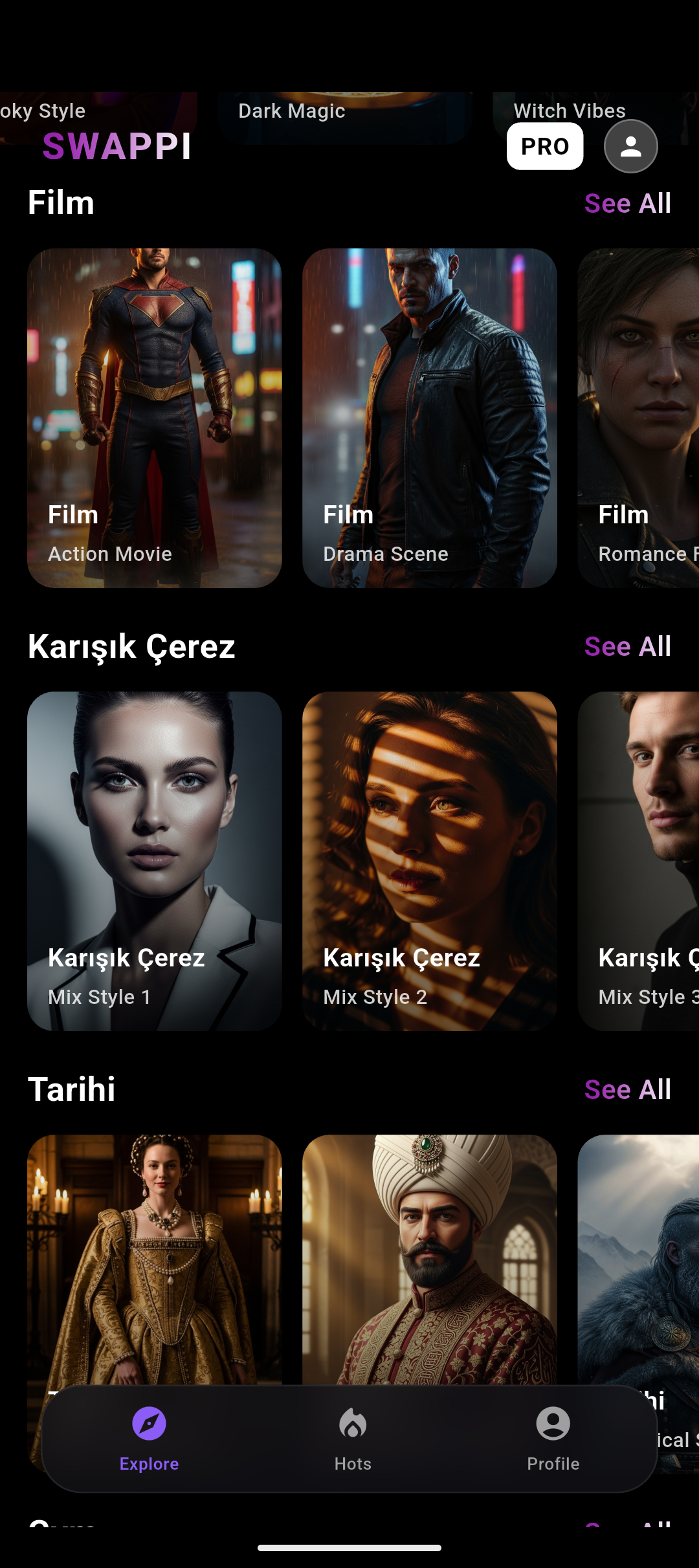 Swappi App Categories View